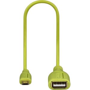 Hama 0.15m USB2.0-A/micro USB2.0-B USB-kabel 0,15 m Micro-USB B USB A Groen