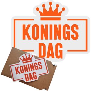 Herbruikbaar | Raamsticker Koningsdag | 35cm | Koningsdag decoratie | Koningsdag versiering | Oranje versiering | Raamsticker oranje