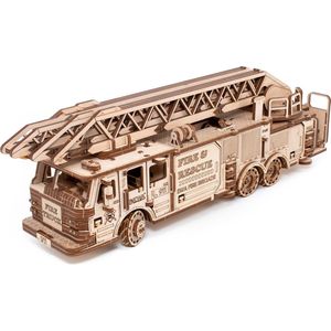 Eco Wood Art - Fire Truck - 3D Houten Puzzel - 37,8x9,8x12,2cm