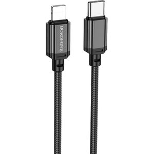 Borofone - Universele Lightning naar Type C kabel - Geschikt voor o.a. Samsung/iPhone en andere apparaten - 1 Meter - 2.5A - Zwart