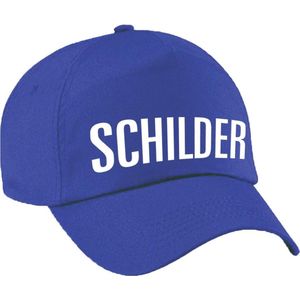 Schilder verkleed pet blauw voor dames en heren - schilder baseball cap - carnaval verkleedaccessoire / beroepen caps