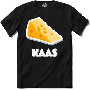 Kaas - grappig verjaardag kleding cadeau - eten teksten - T-Shirt - Heren - Zwart - Maat L