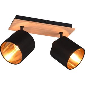 LED Plafondspot - Plafondverlichting - Trion Torry - E14 Fitting - 2-lichts - Rechthoek - Mat Bruin - Aluminium