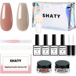 SHATY® Dipping Powder Starters Kit – Complete Set – The Nude – Acryl Nagels Starterpakket - Handleiding (NL)