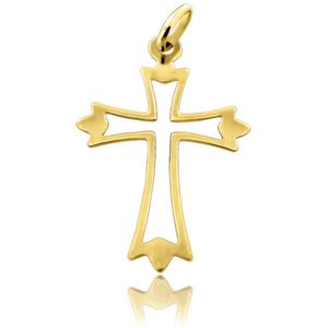 Juwelier Zwartevalk 14 karaat gouden kruis hanger - 14.101.025