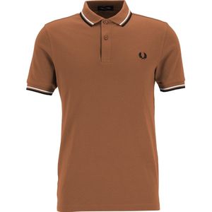 Fred Perry - Polo M3600 Court Clay Oranje - Slim-fit - Heren Poloshirt Maat S