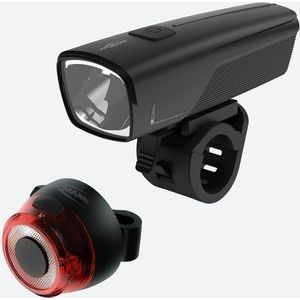 Voor- en achterlichtset - 50 Lux voorlicht en 01W LED achterlicht - Krachtige en robuuste oplaadbare fietsverlichting voor veeleisende gebruikers - Fietsverlichting van ANSMANN