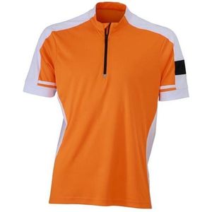 James and Nicholson - Heren Fietsshirt met Halve Rits (Oranje)