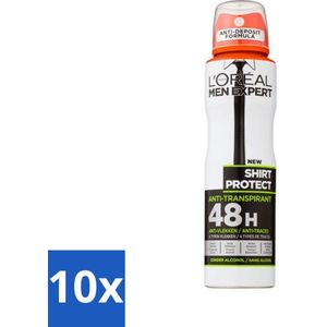 L'Oréal Men Expert Shirt Protect - Deodorant - 150 ml - Deodorant Spray - Bulkverpakking - 10 stuks