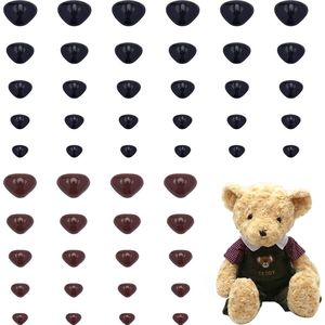380 stuks 5 maten veiligheid neus ambachtelijke driehoek neus plastic beer neuzen voor ambachtelijke pop, amigurumi, puppet, gehaakte en gevulde dieren ambachtelijke maken