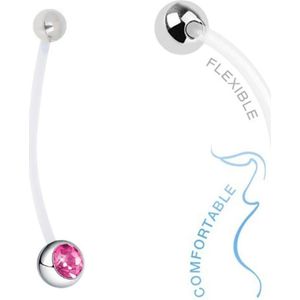 Fako Bijoux® - Zwangerschapspiercing - Kristal - Roze