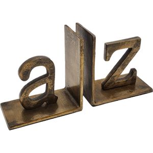 Deco4yourhome® - Boekensteun - A/Z - Alfabet - Goud - Gold - Antique Brass Shiny
