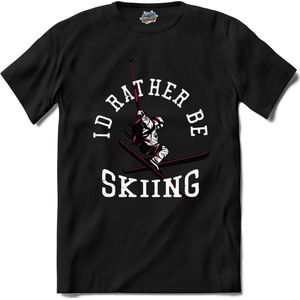 I d Rather Be Skiing | Skiën - Bier - Winter sport - T-Shirt - Unisex - Zwart - Maat 4XL