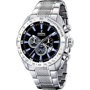 Festina Chronograph Horloge - Festina heren horloge - Zwart - diameter 46 mm - roestvrij staal