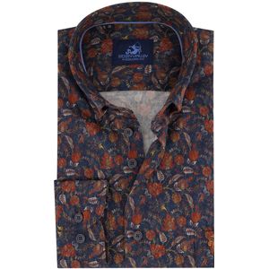 Eden Valley casual overhemd mouwlengte 7 donkerblauw