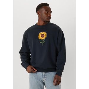 Forét Sun Embroidered Sweatshirt Truien & Vesten Heren - Sweater - Hoodie - Vest- Donkerblauw - Maat M