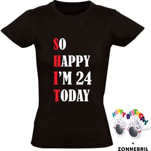 So Happy I'm 25 Today Dames T-shirt met leuke zonnebril - shit - feest - verjaardag - cadeau - verjaardagscadeau - 25 jaar