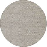 MOMO Rugs Vaasa Grey White Rond Vloerkleed - 200 rond - Rond - Laagpolig Tapijt - Industrieel - Grijs, Wit