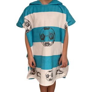 HOMELEVEL badstof poncho voor kinderen - Badponcho voor jongens en meisjes - Met capuchon - Strandponcho van zachte stof