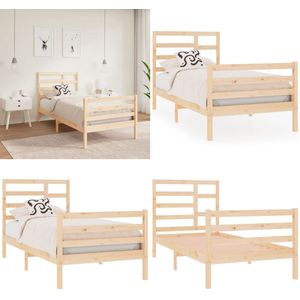 vidaXL Bedframe massief hout 90x190 cm - Bedframe - Bedframes - Bed - Bedbodem