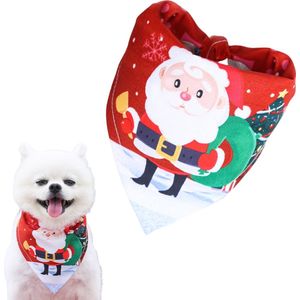 Kerst Sjaaltje - Hond & Kat - Kerstman in Sneeuw - Winter - Honden Das Rood - Kerstpakje voor Honden en Katten - Hondentrui - Kerstkostuum - Hondenkleding - Maat S