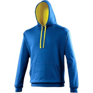 Awdis Varsity Hooded Sweatshirt / Hoodie (Koninklijk / Zonnegeel)