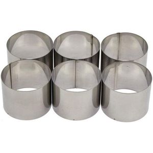 Set van 12x garneerringgen Rvs 7 cm - presentatieringen/uitsteekringen/dessertringen/bakringen