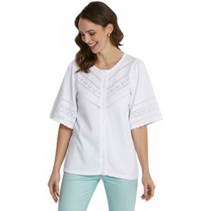 Cardigan met ronde hals, zoomsteek en verbonden bolletjes
