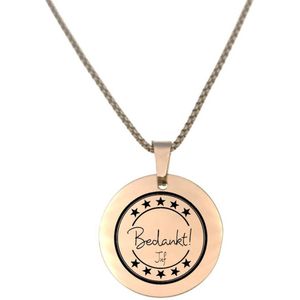 Ketting RVS - Rond - Rosegoud - Bedankt