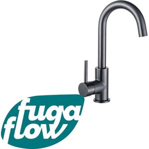 FugaFlow Eccelente Sobrado Badkamer wastafelkraan - hoog - draaibare uitloop - Gunmetal PVD