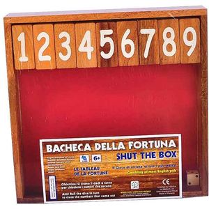 Logica Giochi Bordspel Shut the Box, LG187, 24x24x4cm kleur fluweel groen