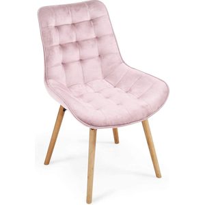 Eetkamerstoel - Eetkamerstoelen - Keukenstoelen - Set van 6 - Roze