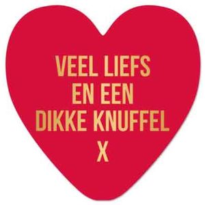 Wenskaart - Veel liefs en een dikke knuffel - liefde - valentijn - moederedag - vaderdag - juf -meester - hart van goud - artige