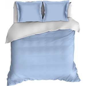 Warme Flanel Dekbedovertrek Uni Blauw/Wit | 270x200/220 | Heerlijk Zacht En Soepel | Ideaal Tegen De Kou