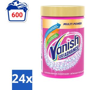 Vanish Oxi Advance - Vlekkenverwijderaar Poeder - Zonder Bleek - Gekleurde Was - 600 Gram - Voordeelverpakking - 24 stuks