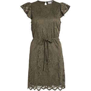 Vila Jurk Vistacy S/l Dress 14096589 Dusty Olive Dames Maat - XS