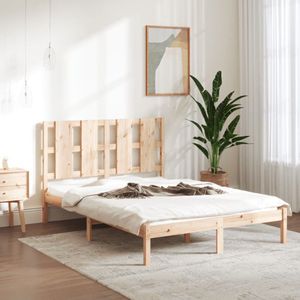 The Living Store Bed Frame Grenenhout - Dubbel - 195.5 x 140.5 x 100 cm - Rustiek interieur - Matras niet inbegrepen