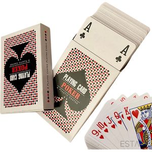 ESTARK Luxe Speelkaarten - 4 sets - Plastic Coating - Poker Kaarten - kaartspel - Spelkaarten - Spel Kaart - 4 x 56 - Gezelschapsspel - Spelen - Playing Cards - Cijfer In Alle 4 De Hoeken - 4 STUKS