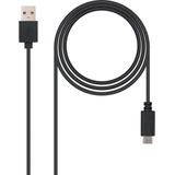 USB A to USB C Cable NANOCABLE 10.01.210 Black