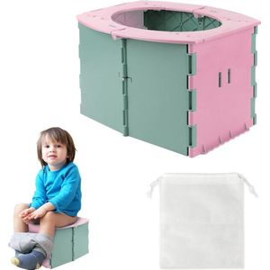 Opvouwbare toiletbril Kinderen onderweg Mobiel babypotje Draagbaar babytoiletpotje voor kinderen 12-36 maanden Roze