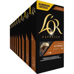 L'OR Lungo Estremo Koffiecups - Intensiteit 10/12 - 10 x 10 capsules