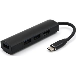 USB-C naar USB Splitter & HDMI Adapter USB Hub 3.0 - 4 Poorten - 4K- USB-C aansluiting - Aluminium - Zwart