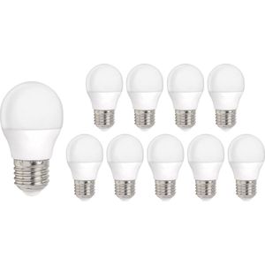 Spectrum - Voordeelpak 10 stuks - E27 LED lampen - Type G45 - 4W vervangt 30W - 6400K - daglicht wit