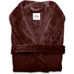 Luxe unisex fleece badjas rood - XL - heerlijk zacht en comfortabel - lang model - met steekzakken, kraag en riem - hoogwaardige kwaliteit