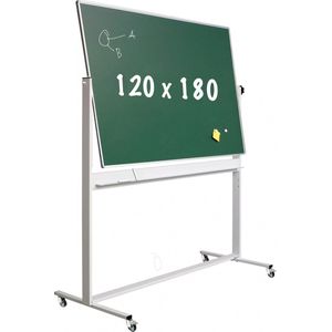 Krijtbord Deluxe - Magnetisch - Kantelbaar bord - Schoolbord - Eenvoudige montage - Geëmailleerd staal - Groen - 120x180cm