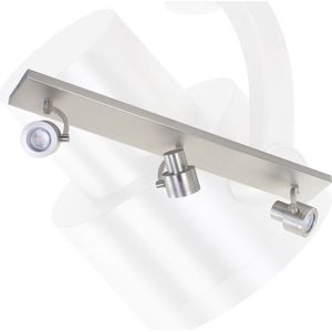 Plafondlamp balk Alto | 3 spots | grijs / staal | metaal | Ø 6 cm | 65 cm | hal / woonkamer lamp | modern / stoer design