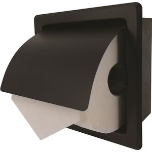 Inbouw toiletrolhouder RVS mat zwart 16.2 x 15.2 x 7 cm