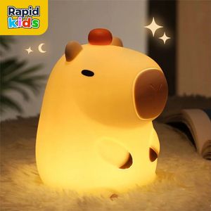 Capibara Nachtlamps-sCapybaras-sNachtlampje Kinderen & Babys-sSiliconens-sLampje Slaapkamers-sKnijplampjes-sTouch lamp