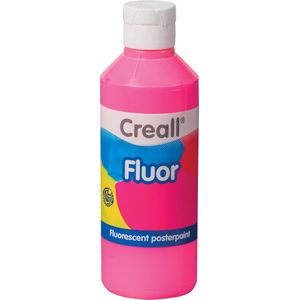 Plakkaatverf creall fluor roze 250ml | Fles a 250 milliliter | 6 stuks