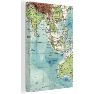 Canvas Wereldkaart - 120x180 - Wanddecoratie Wereldkaart - Antiek - Indonesië